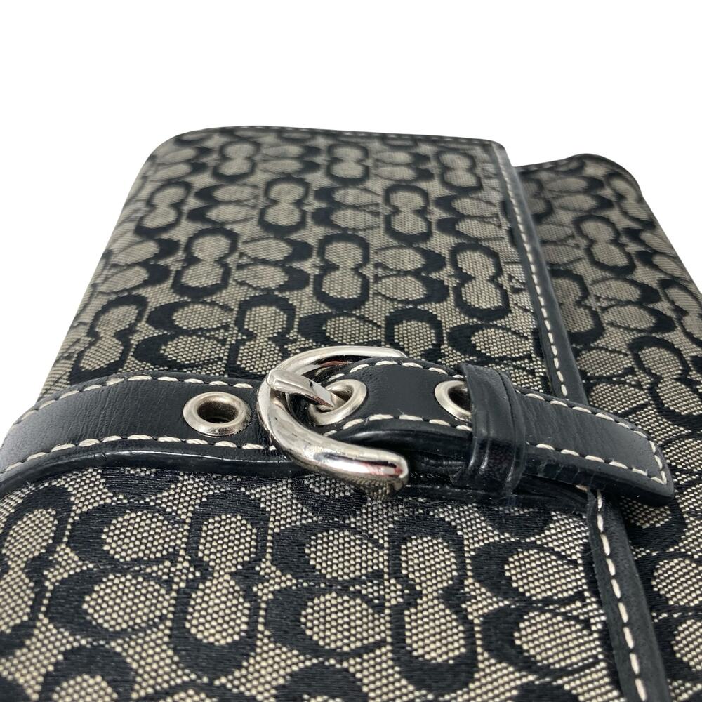 Vintage Coach Soho Signature Buckle Wallet Black Gray Jacquard Y2K Archive EUC - Picture 14 of 16